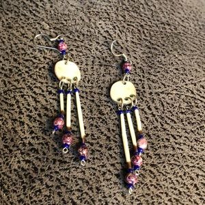 Handmade Alaskan Porcupine Quill and Bead Earrings
